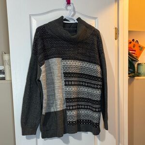 Men's Multi-Pattern Gray Sweater
